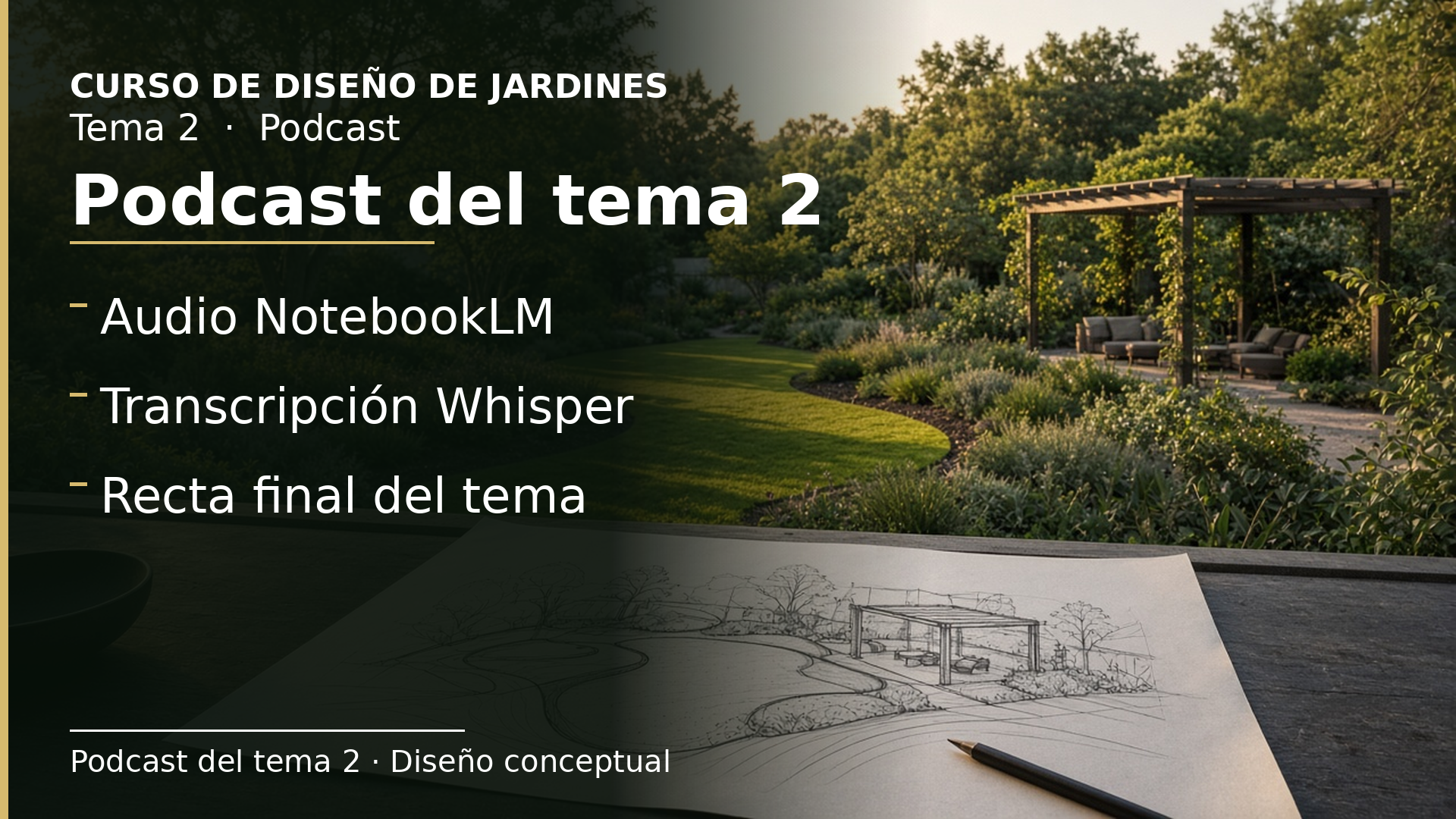Diapositiva del resumen: Podcast del tema 2 · Diseño conceptual