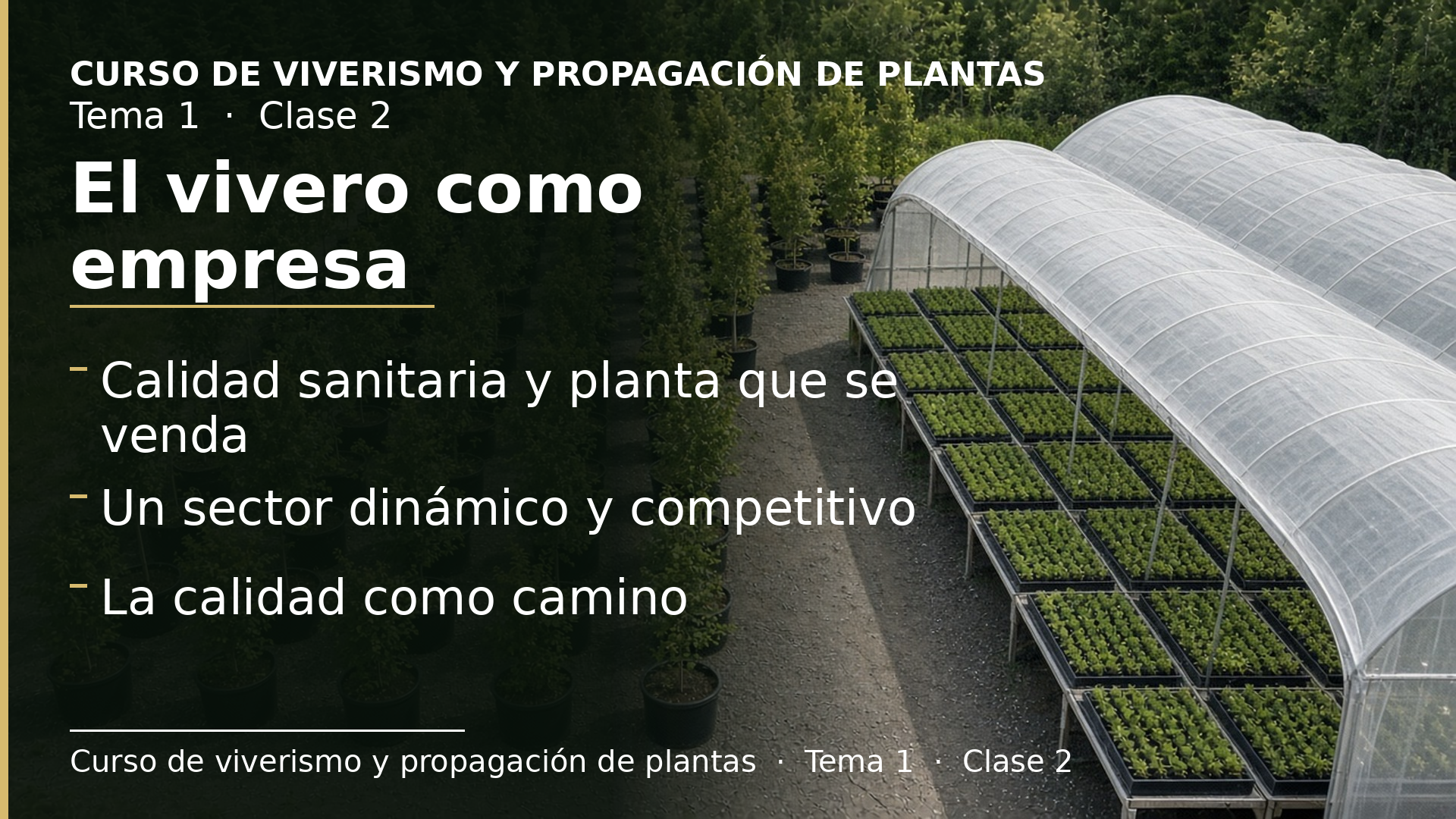 Diapositiva de la clase 2: Las condiciones del sector productor