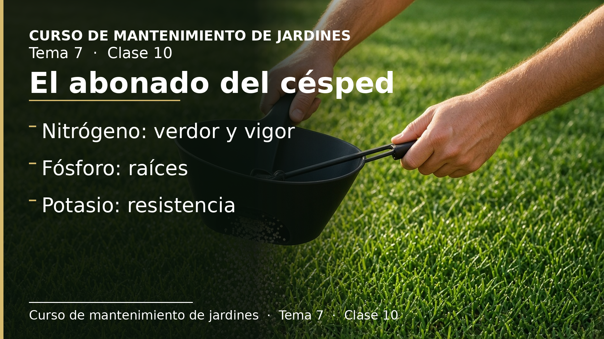 Diapositiva de la clase 10: El abonado del césped