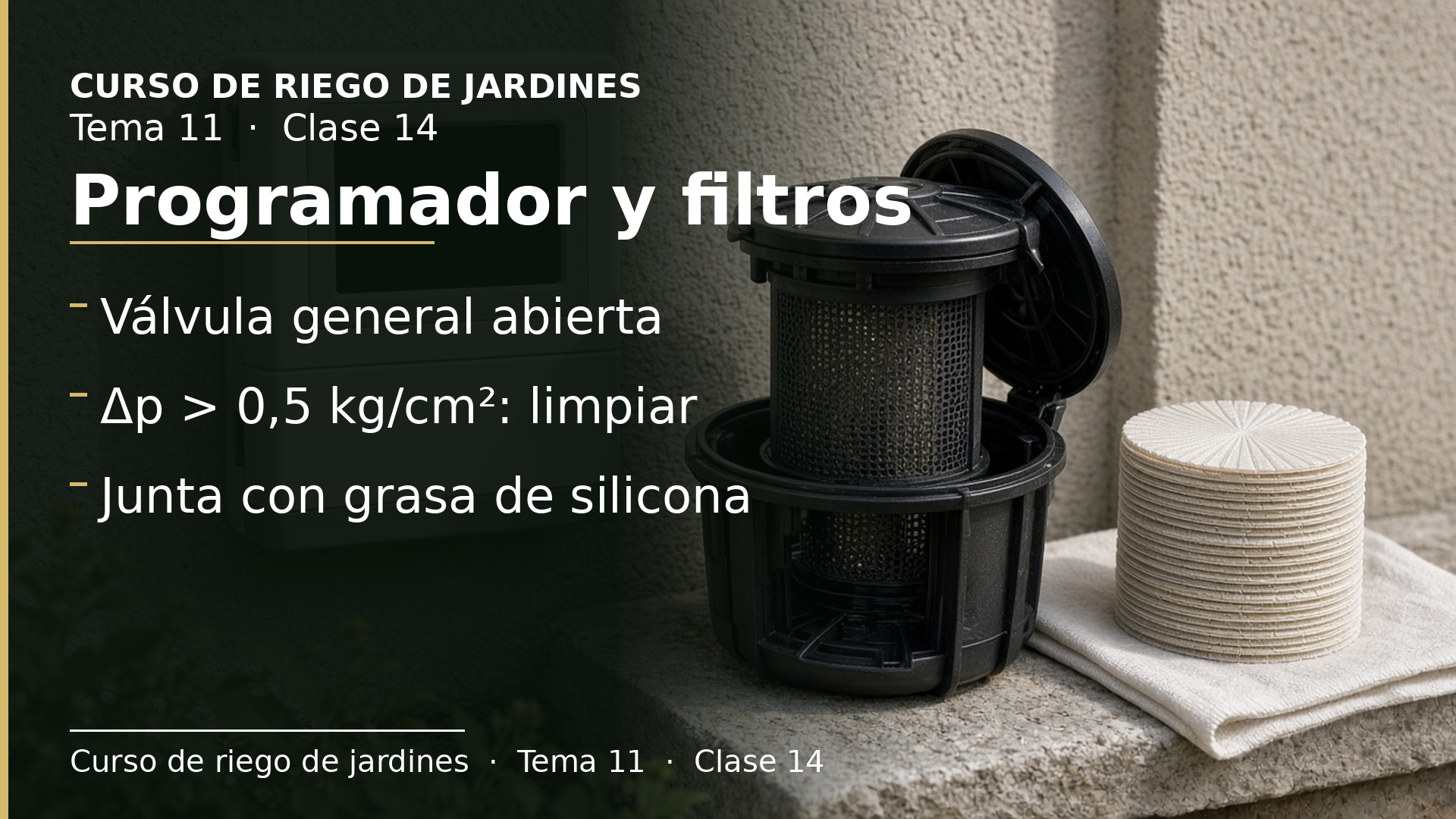 Diapositiva de la clase 14: Mantenimiento del programador y de los filtros