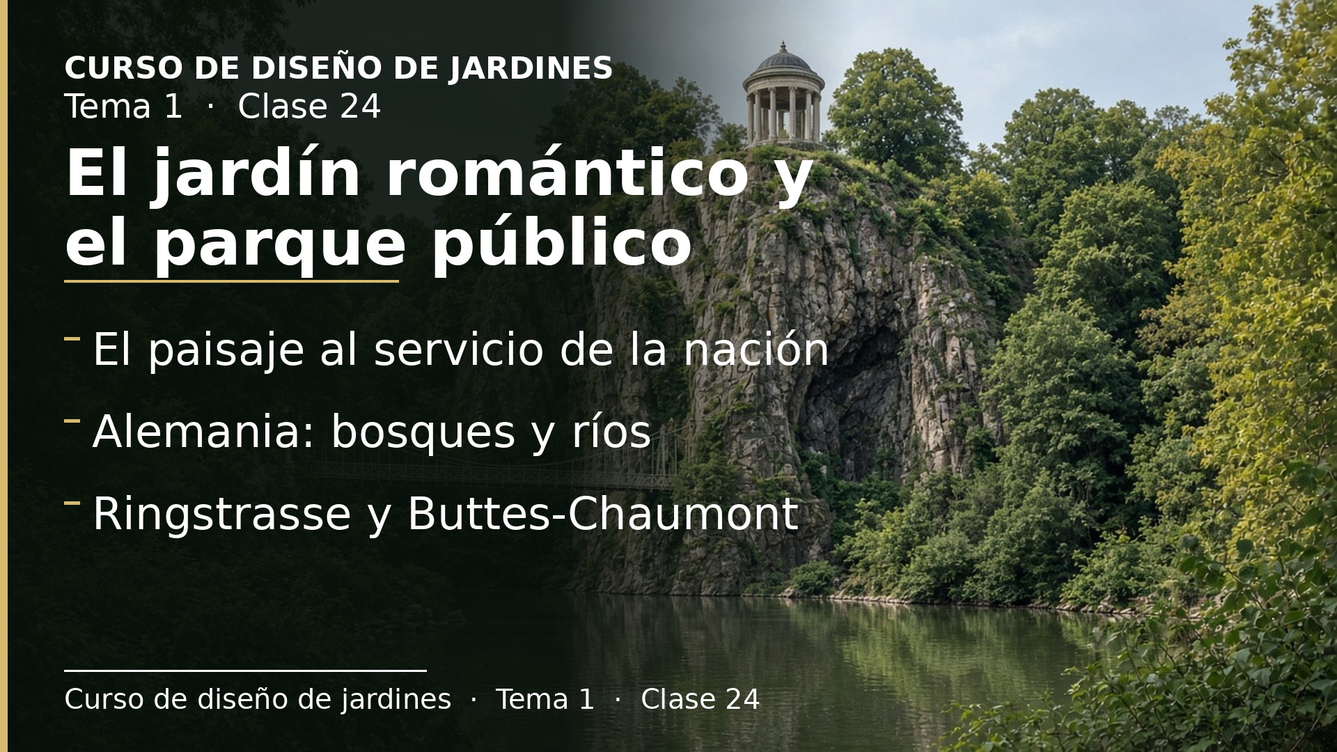 Diapositiva de la clase 24: El jardín romántico y el parque público