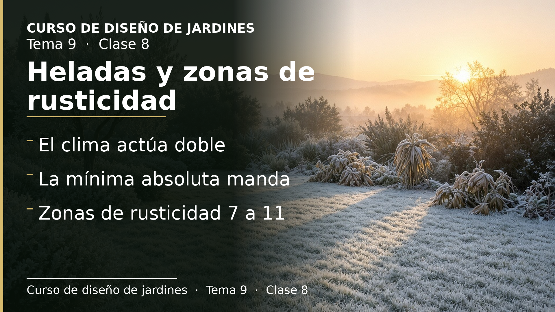 Diapositiva de la clase 8: El estudio climático (I): temperatura, heladas y zonas de rusticidad