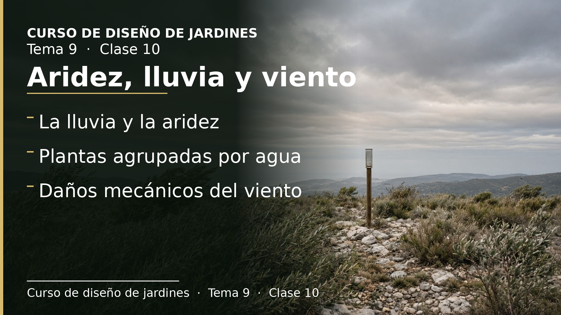 Diapositiva de la clase 10: Aridez, precipitaciones y viento