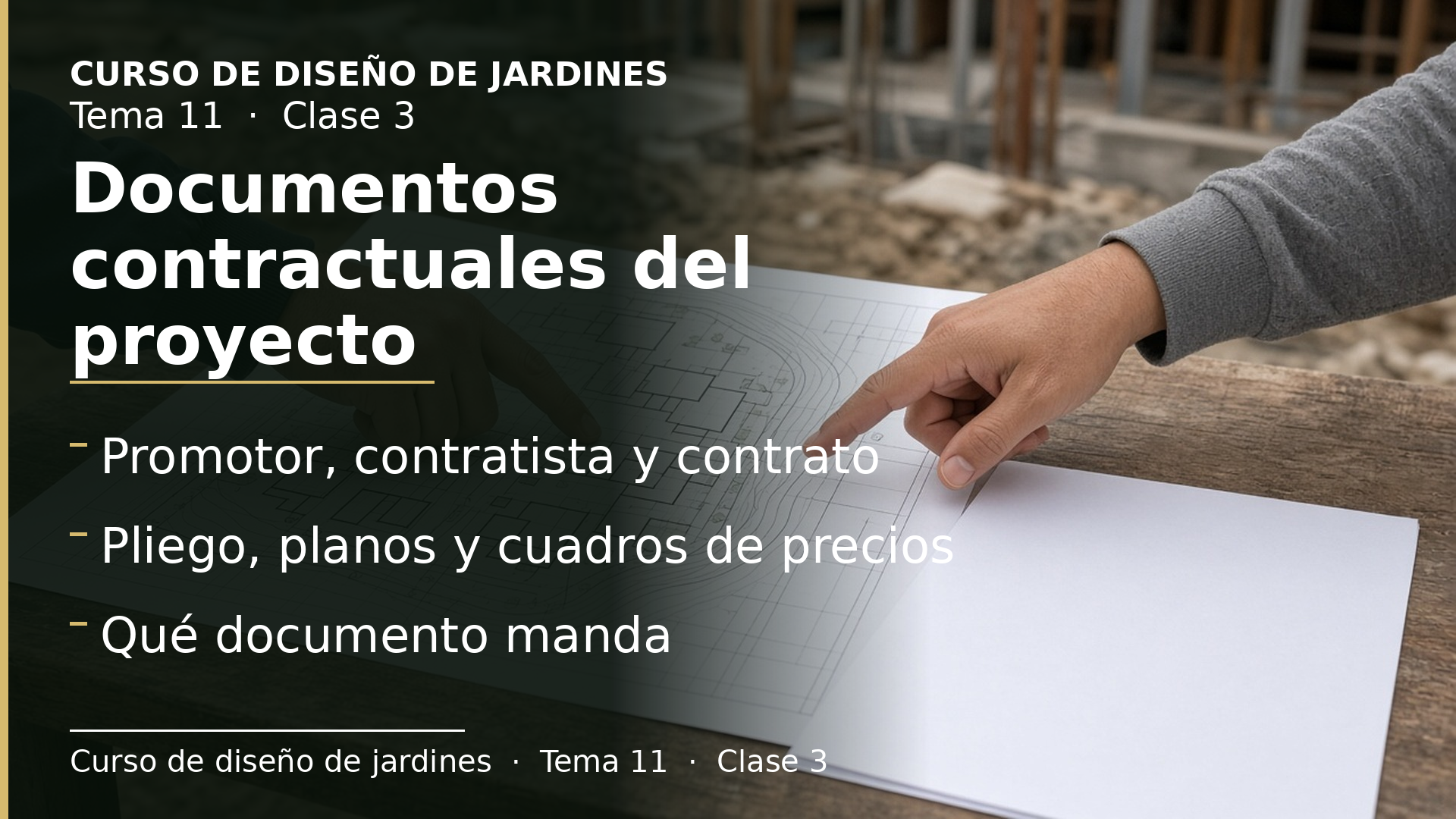 Diapositiva de la clase 3: Documentos contractuales del proyecto