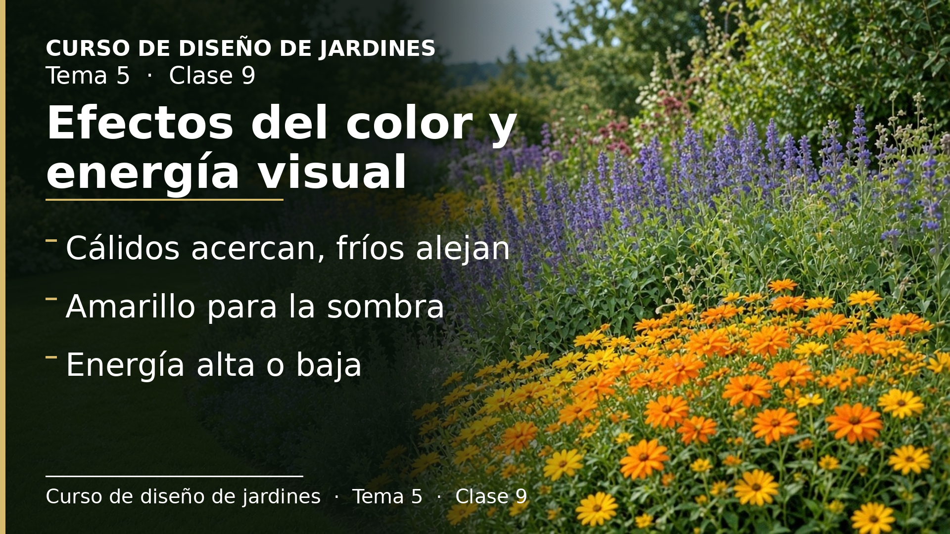 Diapositiva de la clase 9: Efectos del color y energía visual