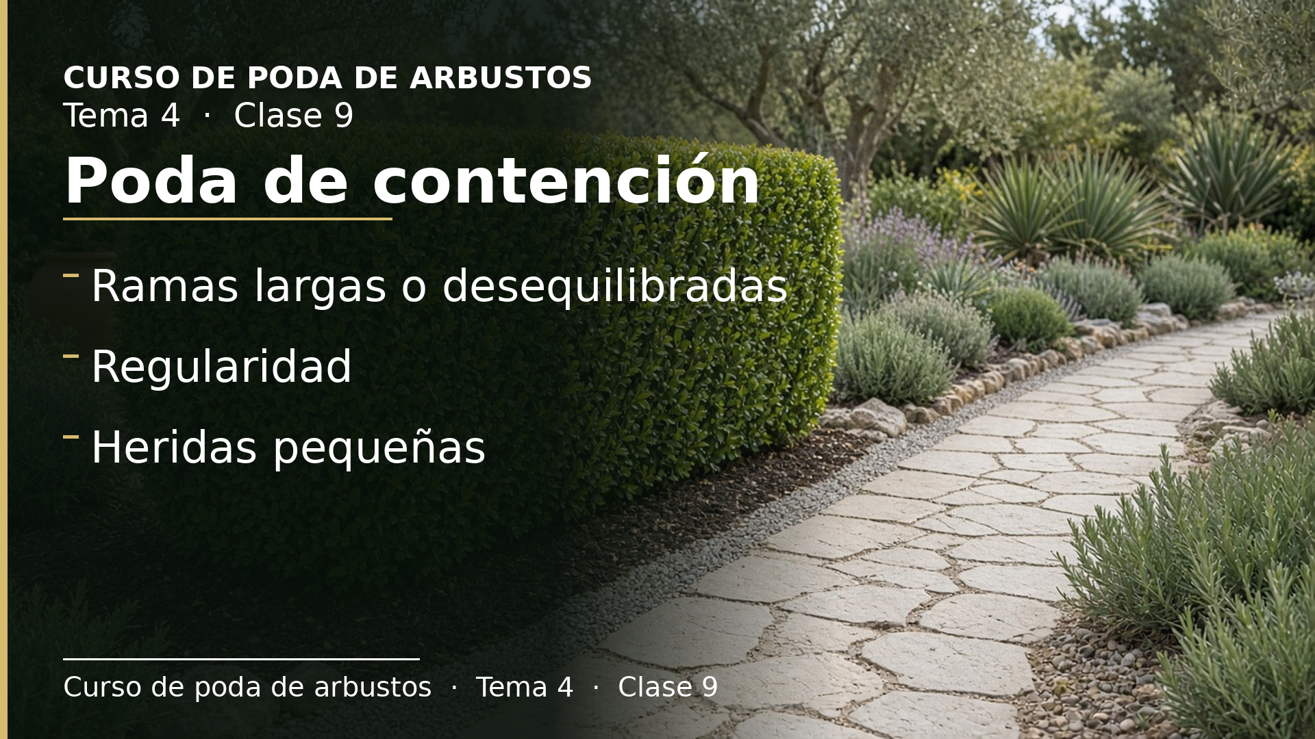 Diapositiva de la clase 9: Poda de contención