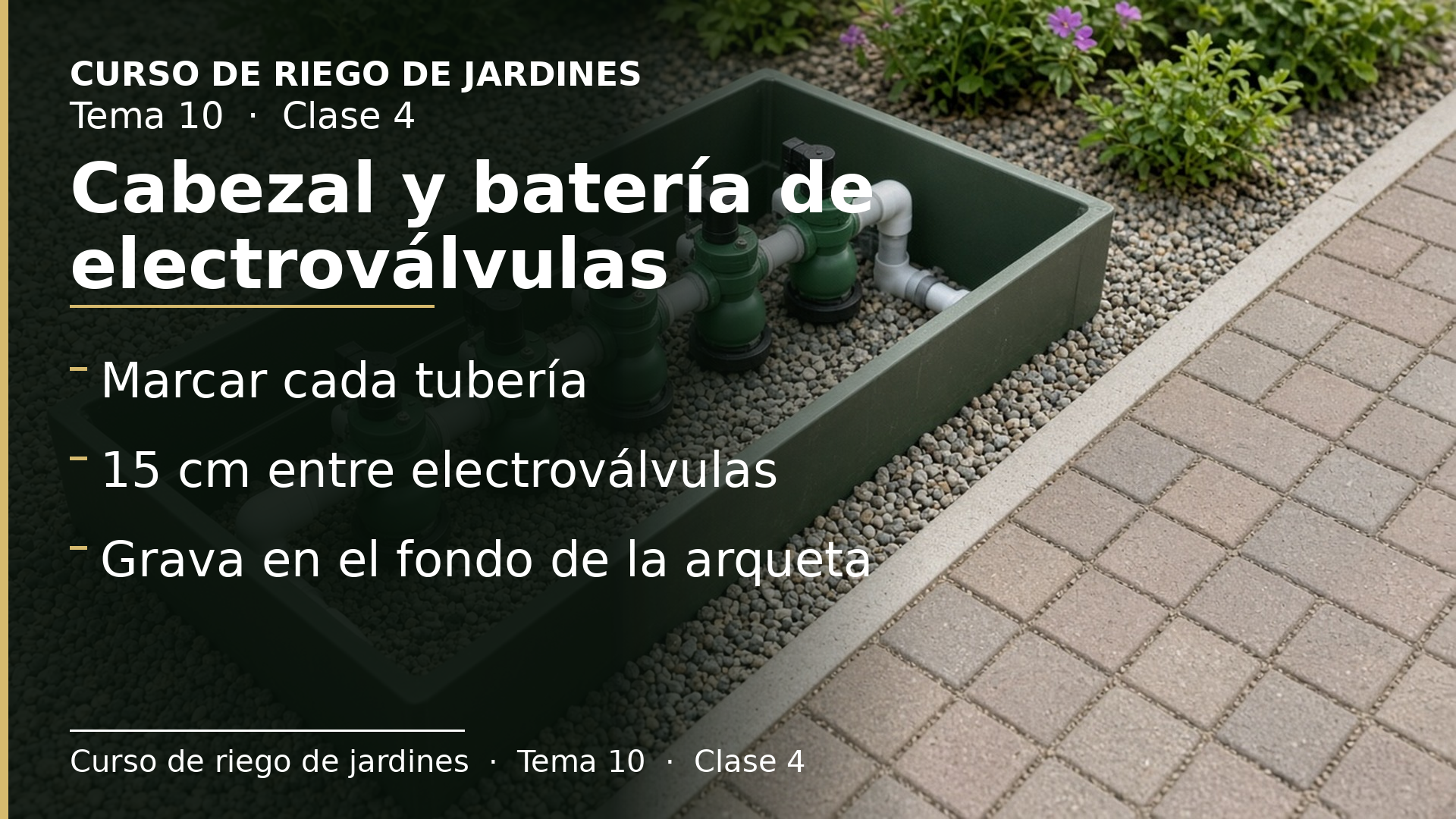 Diapositiva de la clase 4: Instalar el cabezal y la batería de electroválvulas