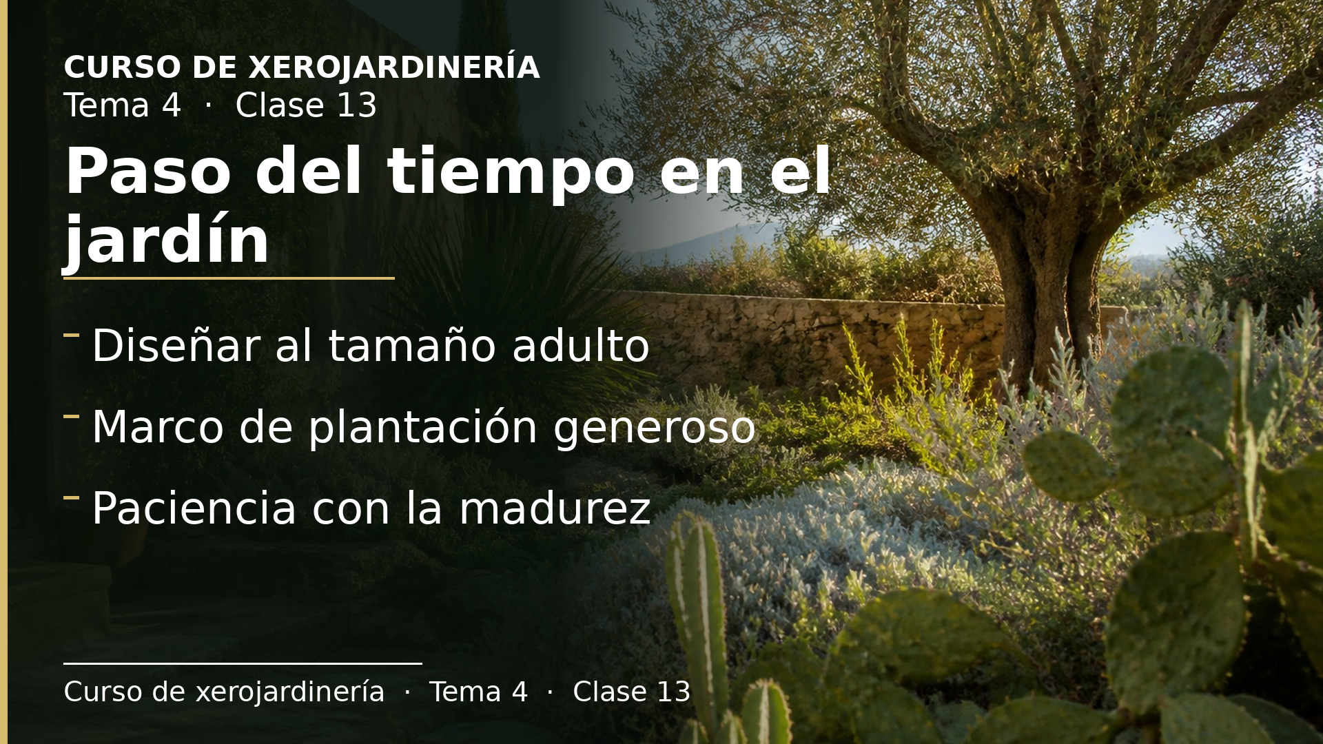 Diapositiva de la clase 13: Paso del tiempo en el jardín