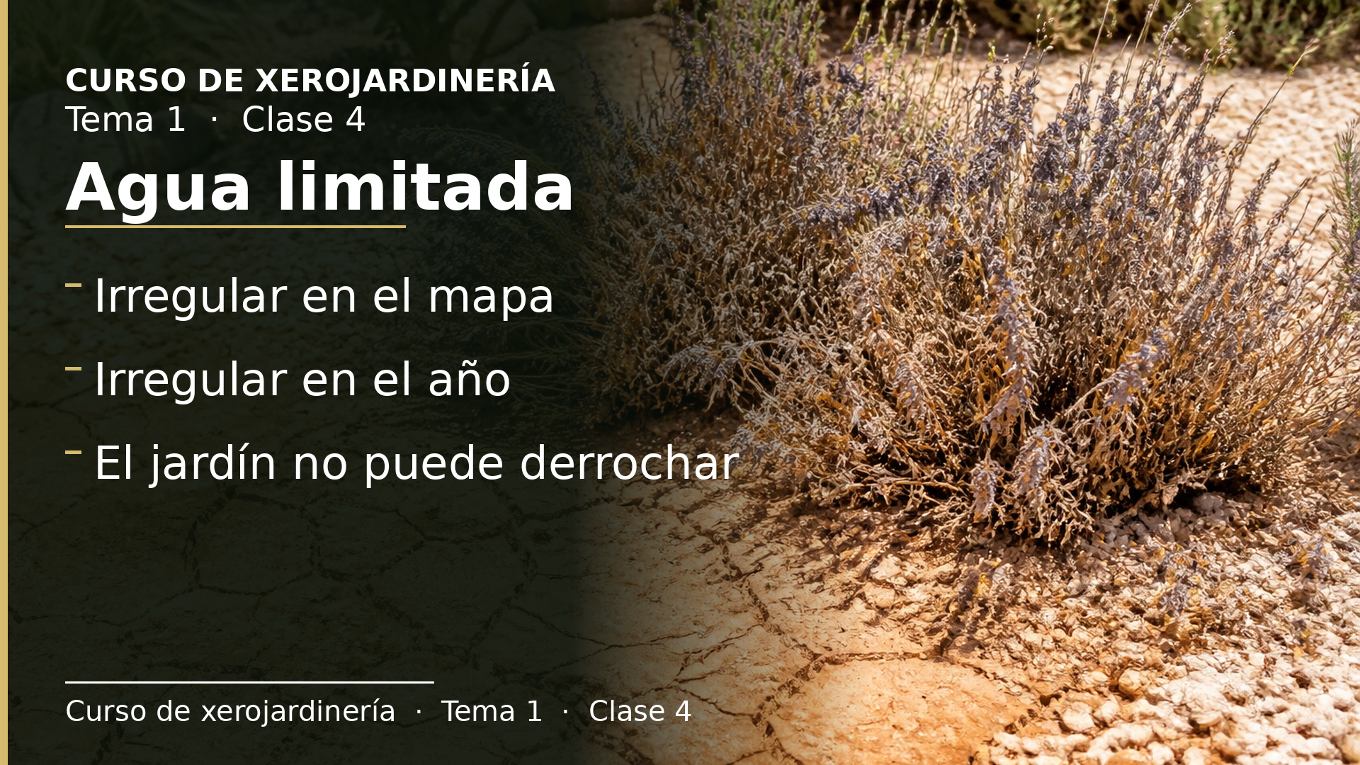 Diapositiva de la clase 4: Agua limitada