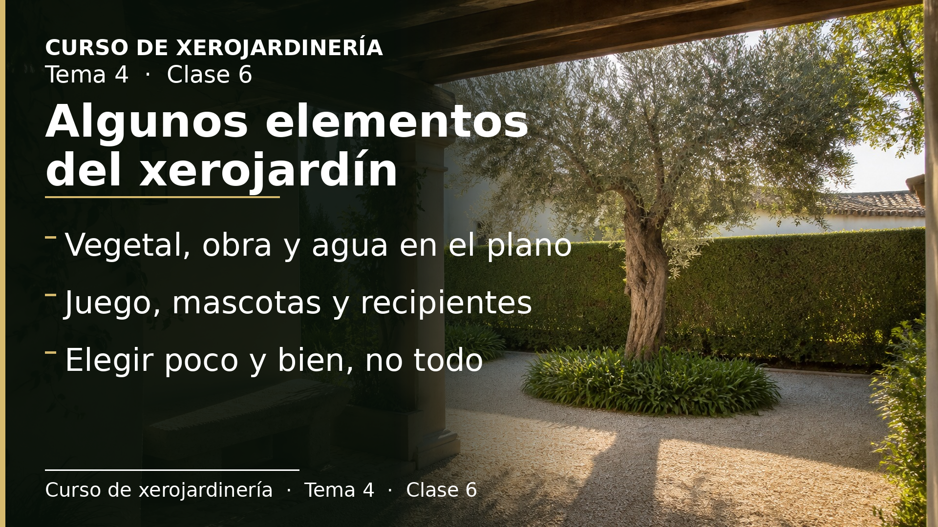 Diapositiva de la clase 6: Algunos elementos del xerojardín