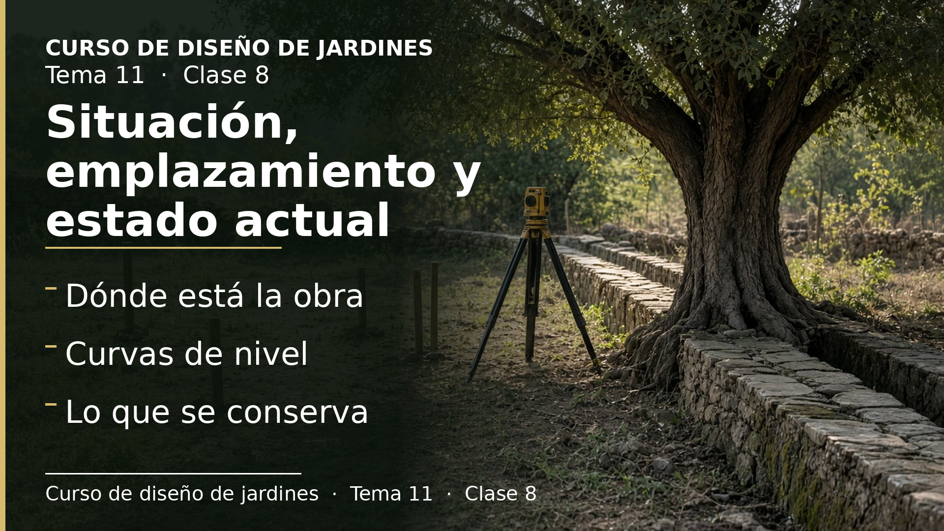 Diapositiva de la clase 8: Planos de situación, emplazamiento, topografía y estado actual