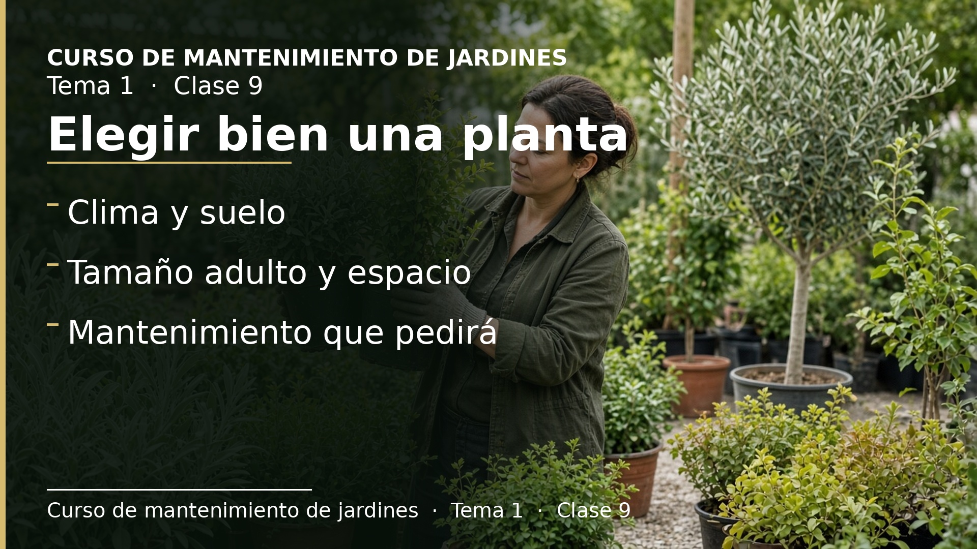 Diapositiva de la clase 9: Criterios para elegir bien una planta