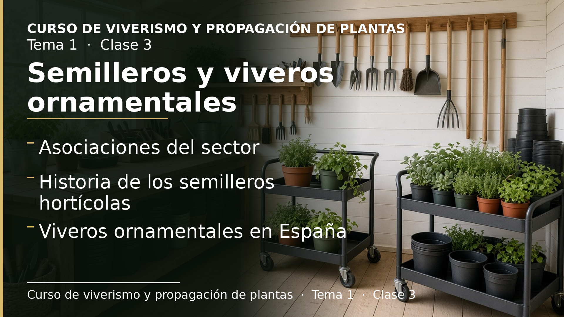 Diapositiva de la clase 3: El sector viverista en España: semilleros hortícolas y viveros ornamentales
