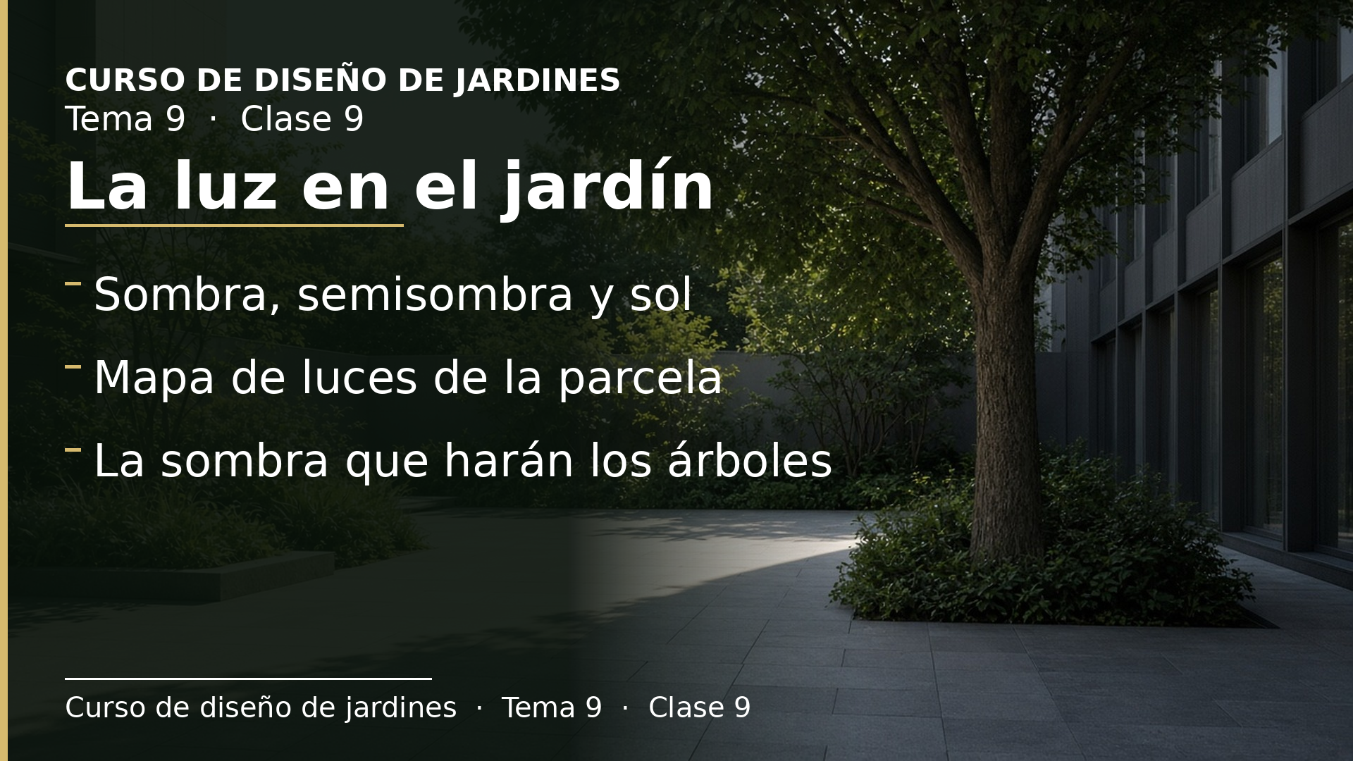 Diapositiva de la clase 9: El estudio climático (II): la luz