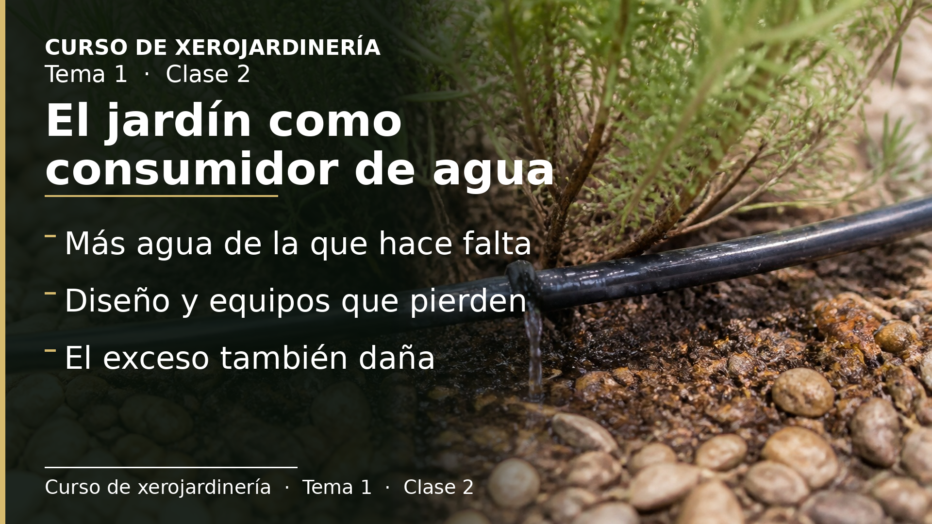 Diapositiva de la clase 2: El jardín como consumidor de agua