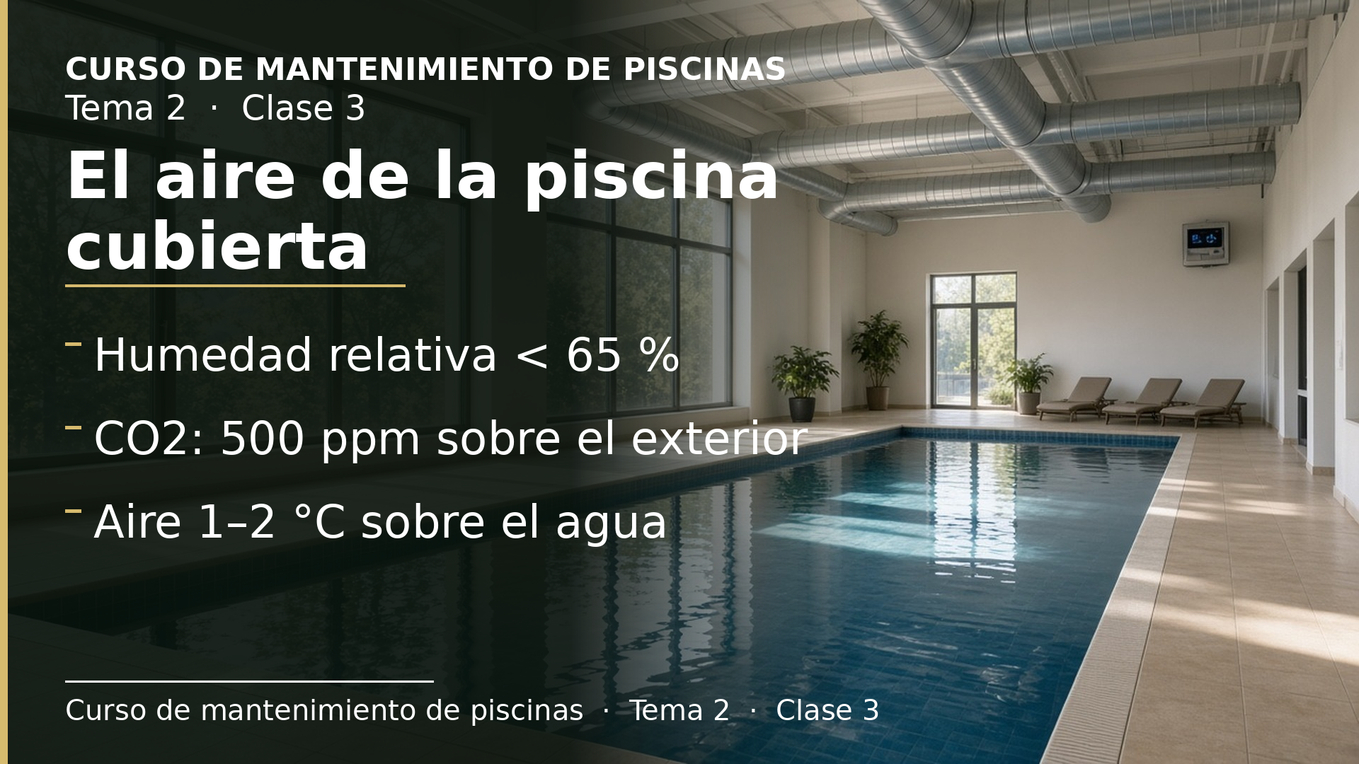 Diapositiva de la clase 3: La calidad del aire en las piscinas cubiertas