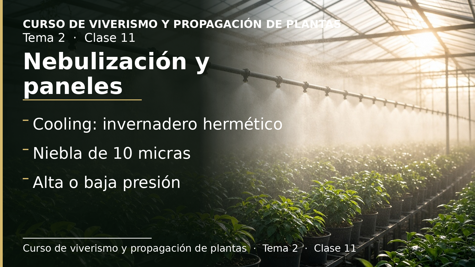 Diapositiva de la clase 11: Refrigeración II: nebulización y paneles evaporativos