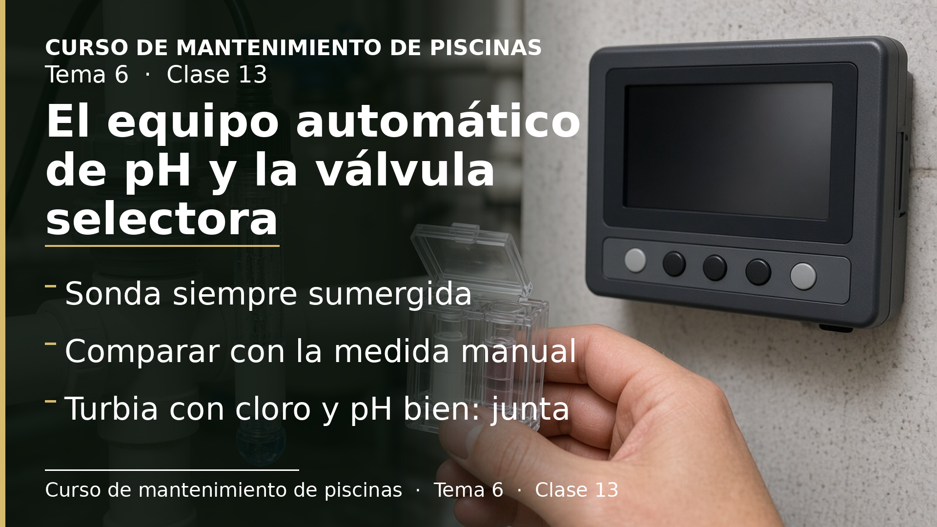 Diapositiva de la clase 13: El equipo automático de pH y las juntas de la válvula selectora