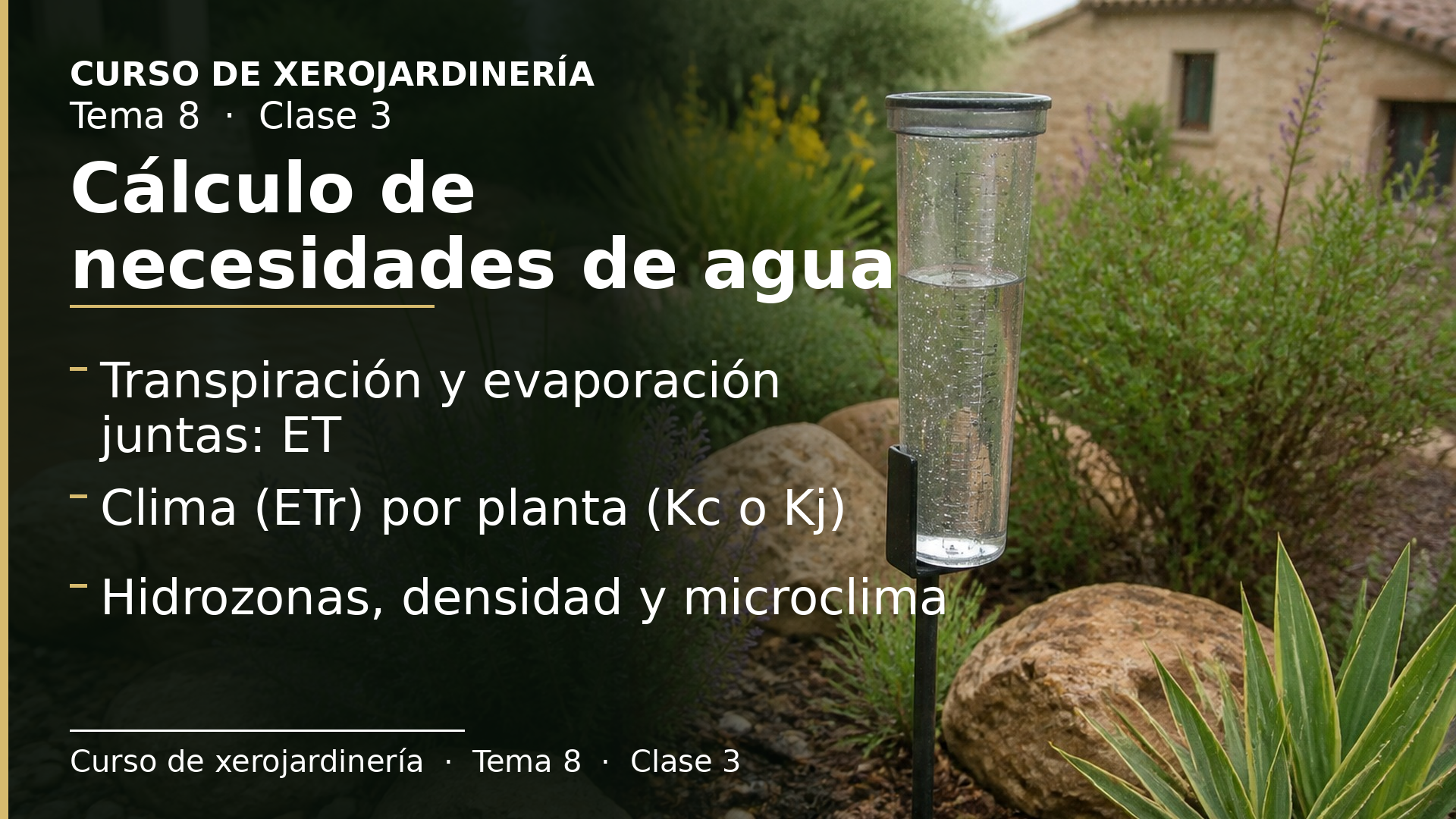Diapositiva de la clase 3: Cálculo de necesidades de agua