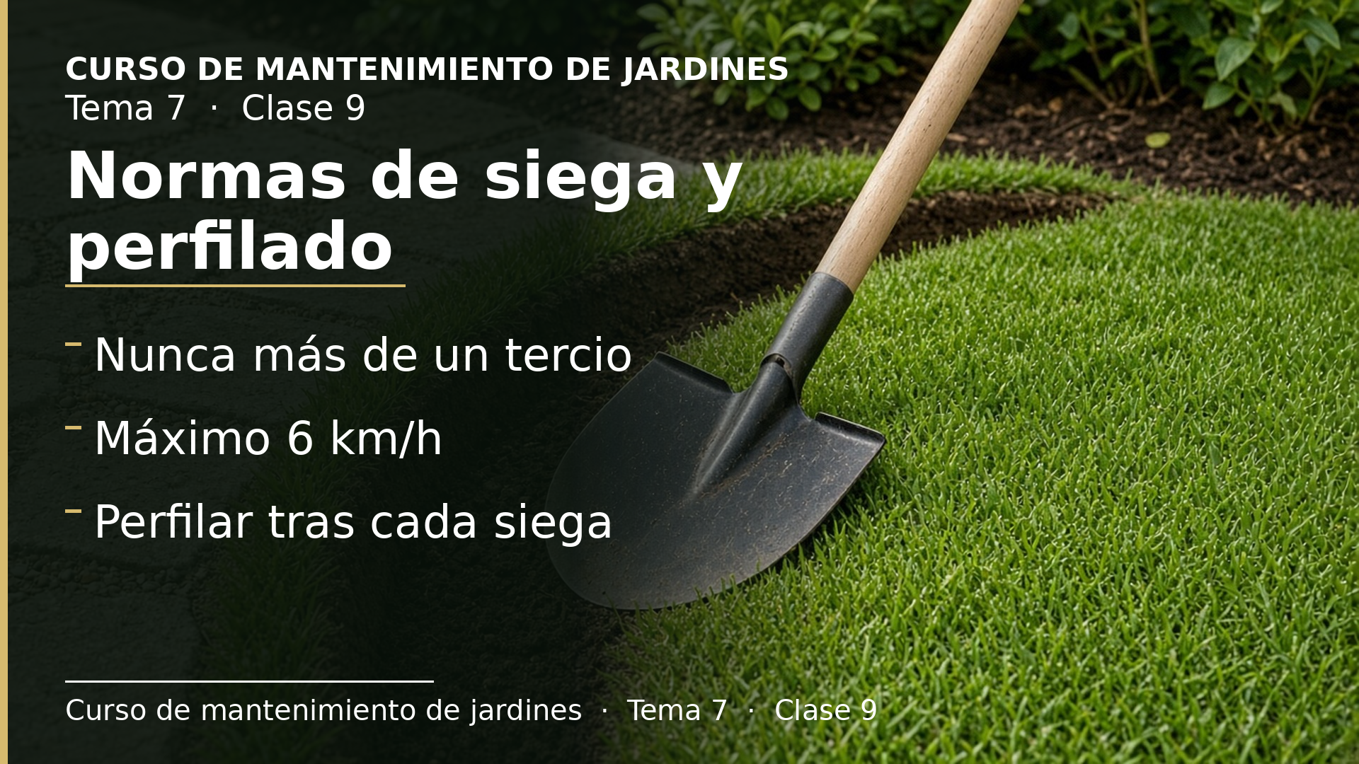 Diapositiva de la clase 9: Normas de siega, recorte y perfilado
