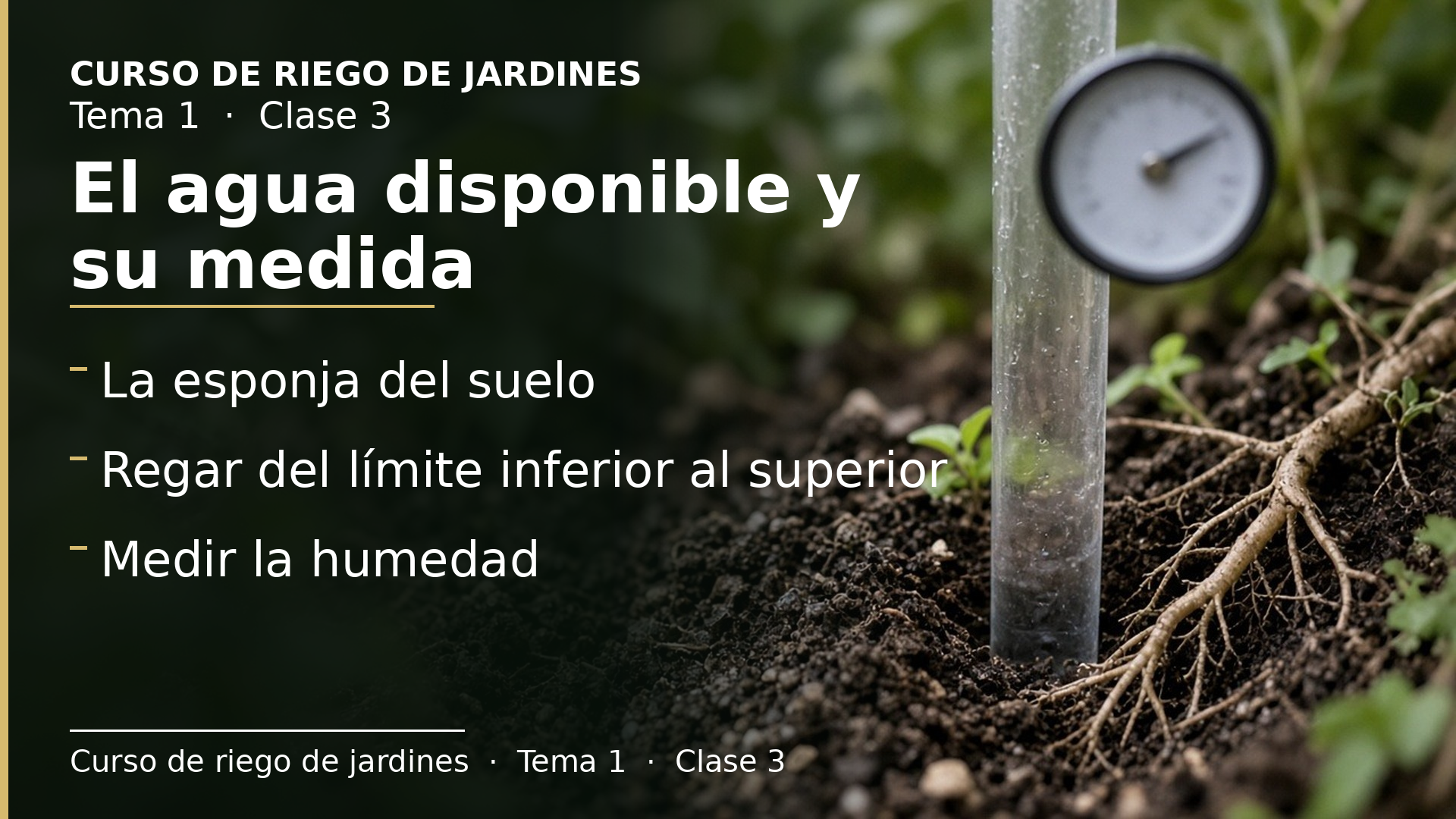 Diapositiva de la clase 3: El agua disponible para la planta y cómo medirla