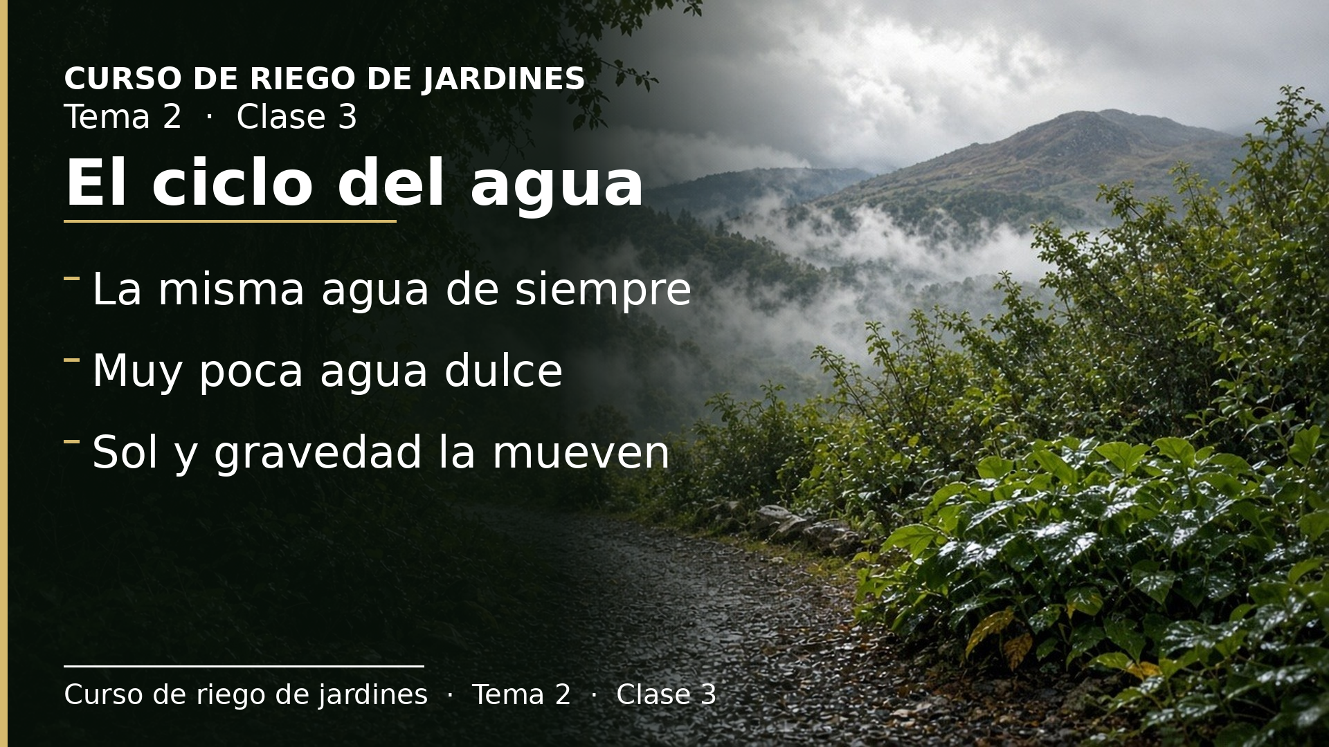 Diapositiva de la clase 3: El ciclo del agua y el agua dulce disponible