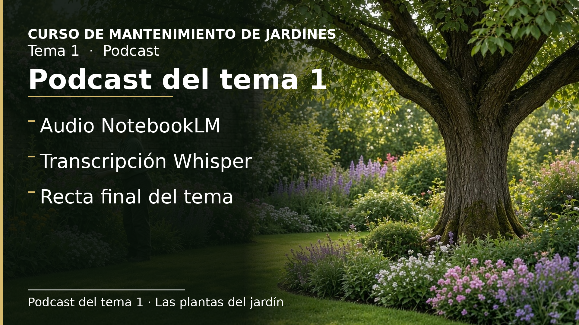 Diapositiva del resumen: Podcast del tema 1 · Las plantas