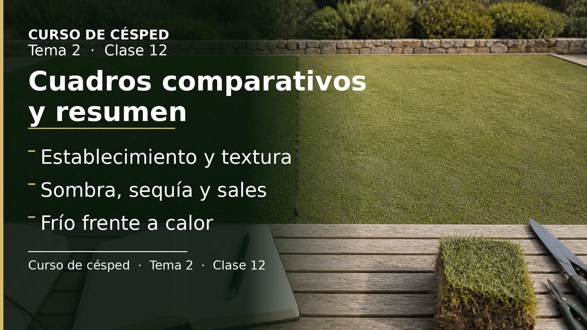 Diapositiva de la clase 12: Cuadros comparativos y resumen de características