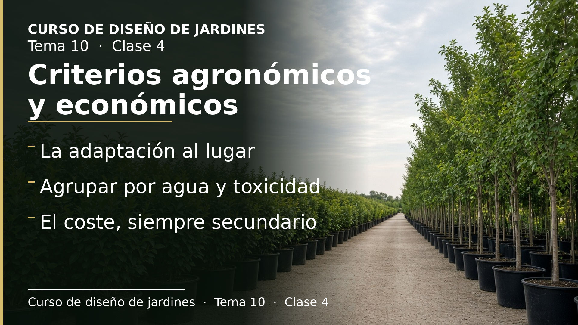 Diapositiva de la clase 4: Criterios agronómicos, técnicos y económicos