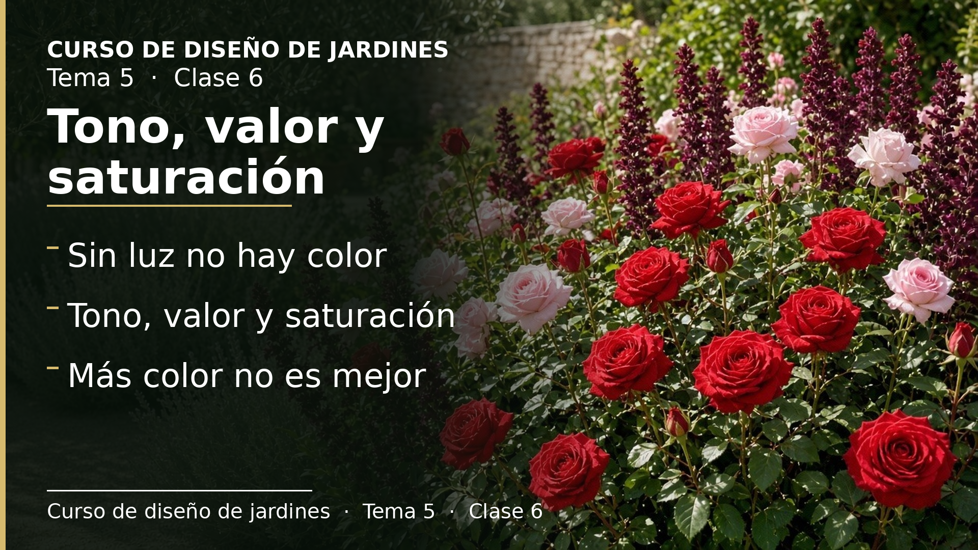Diapositiva de la clase 6: El color (I): tono, valor y saturación