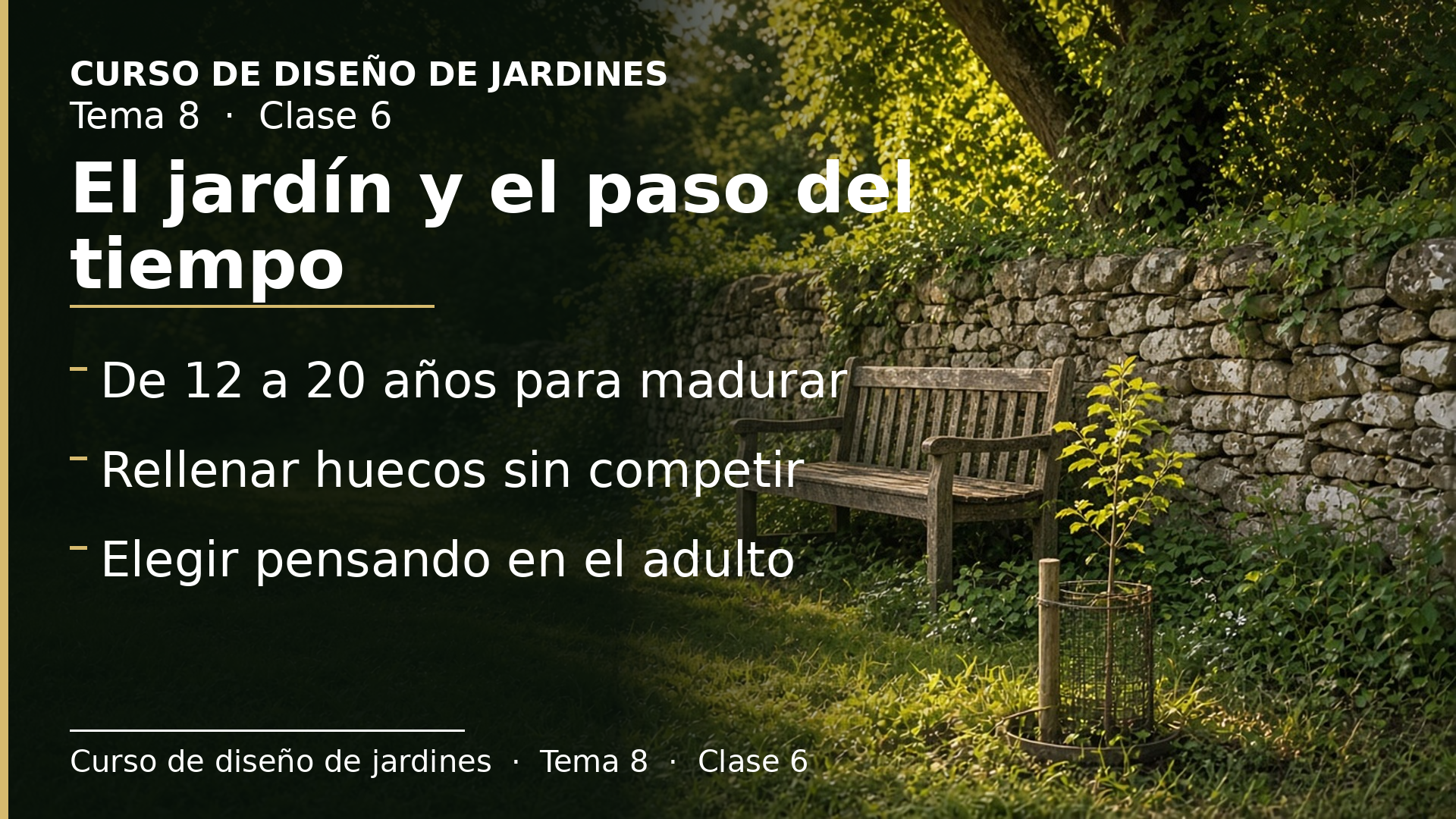 Diapositiva de la clase 6: La evolución temporal del jardín